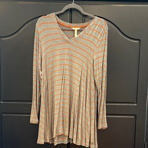Matilda Jane Gray and Orange Striped Long Sleeve Top